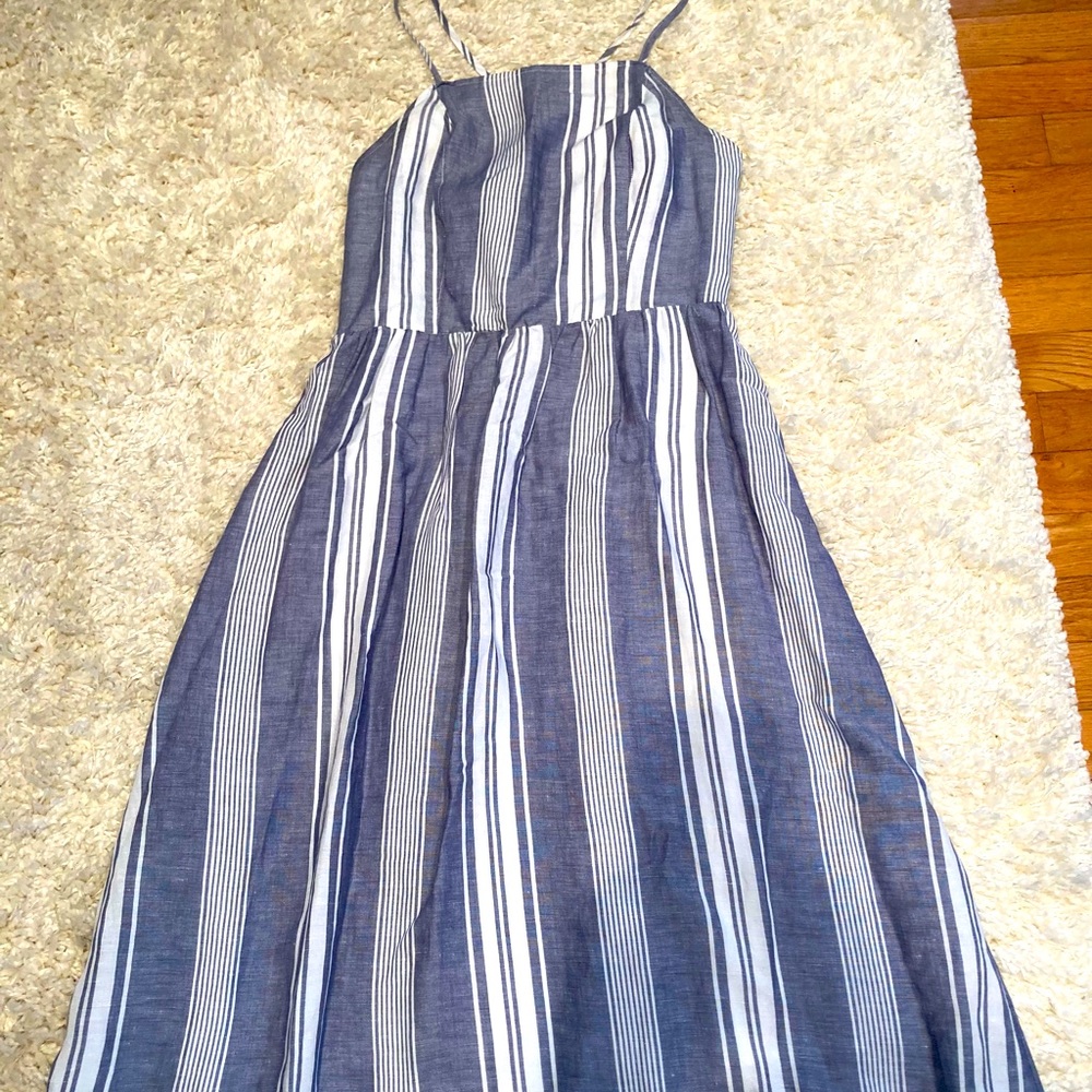Abercrombie & Fitch Blue and White Striped Midi Dress